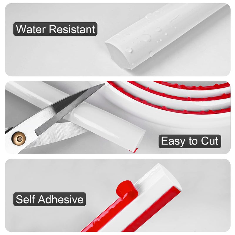 Miuwauer Flexible Quarter Round Molding Self Adhesive (White  10 Ft) Peel and Stick Flexible Corner Molding Trim Caulk Strip for Ceiling  Molding  Wall Corner  Tile Edge  Countertop Cabinet Edge - Image 3